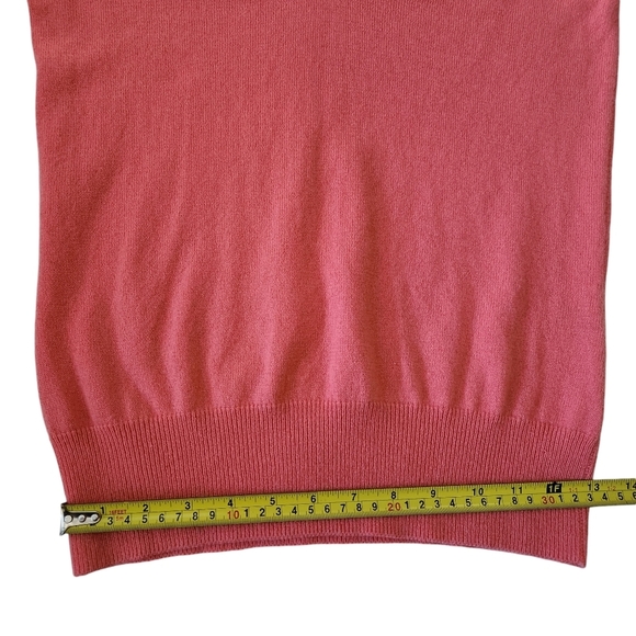 CONTEMPORAINE (Simons) 100% cashmere v-neck sweater women's small color peach - Picture 10 of 14